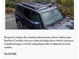 FOR SALE! OEM Lexus GX 550 Roof Rack