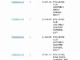 Overtrail black plastic fenders - Part Number?