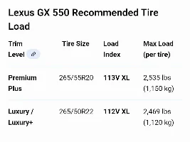 OEM tire load question