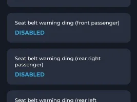 Disabled the seatbelt chimes