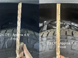24 vs 25 OT OEM 1” Lift Details via reddit