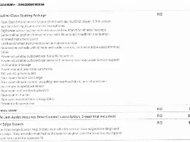 Executive Class Seating Package