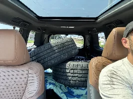 Temporary Tundra Platinum wheels with subtle A/T’s for a trip