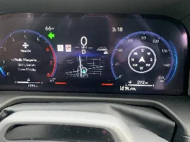 What is the range in miles displayed when you fill up your tank on the GX?