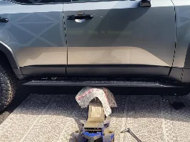 Preparing for adventure… but storing for future convenience - the OEM rock rail / running board swap option.