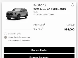 GX550 Overtrail Vibration