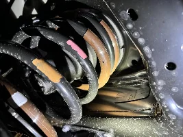 Brown plastic on springs